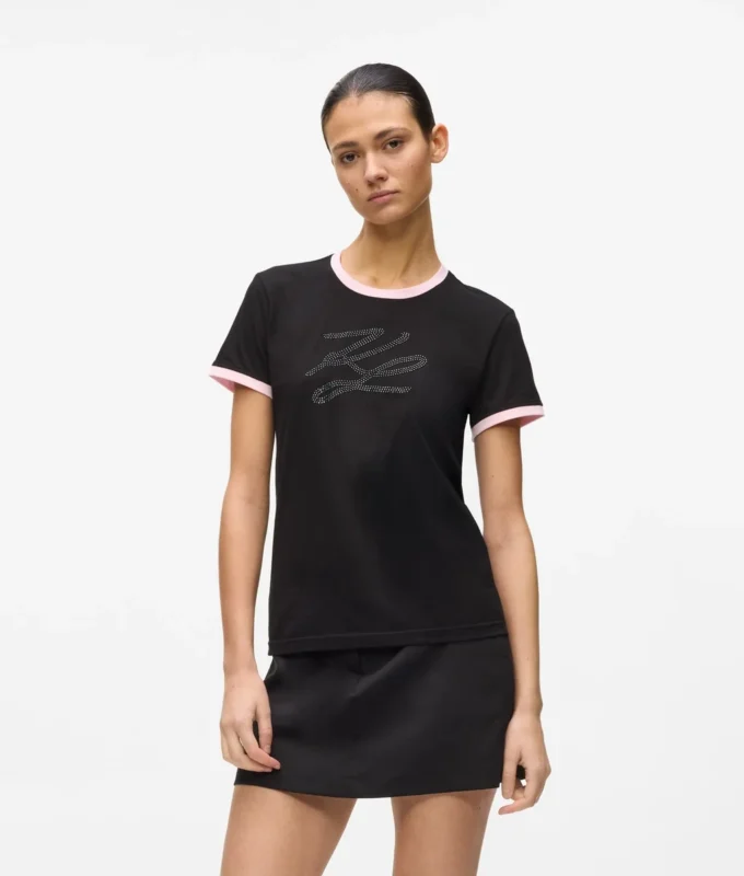 Eksklusiv Autograph T-shirt med rhinestones