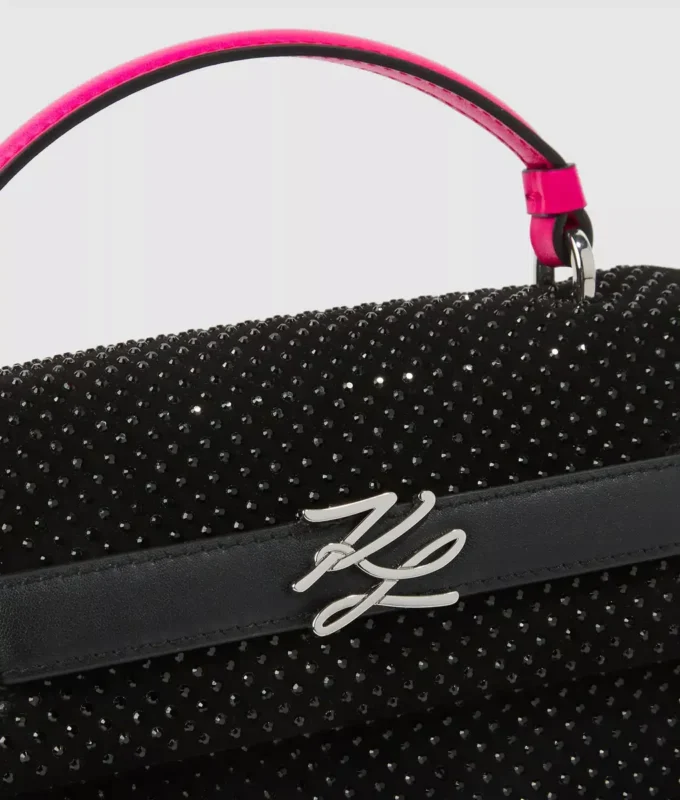 Eksklusiv K/Autograph-taske med håndtag og rhinestones
