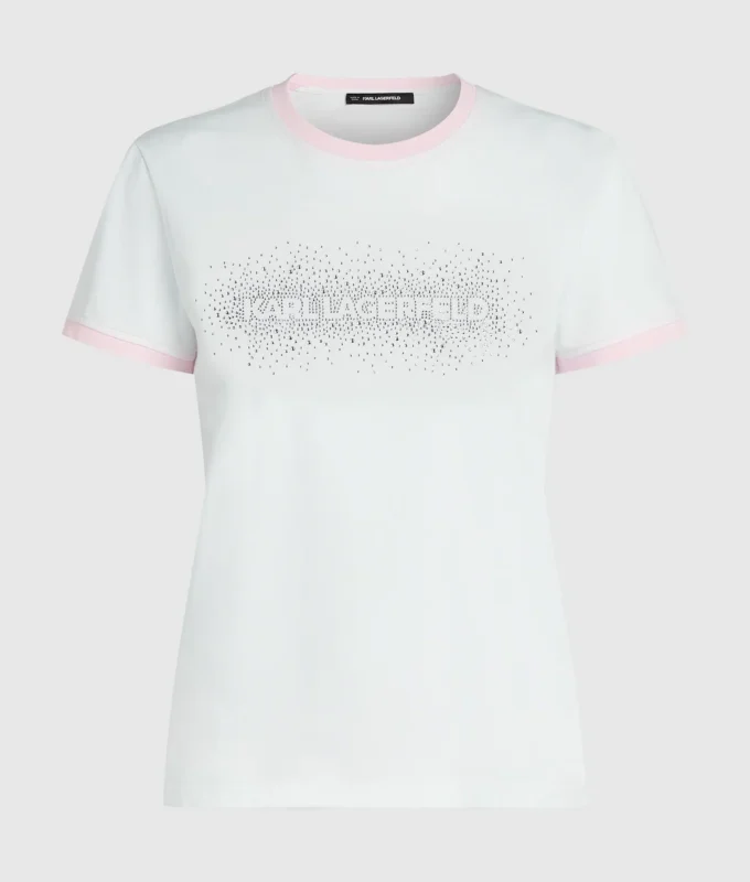 Eksklusiv T-shirt med rhinestone-logo