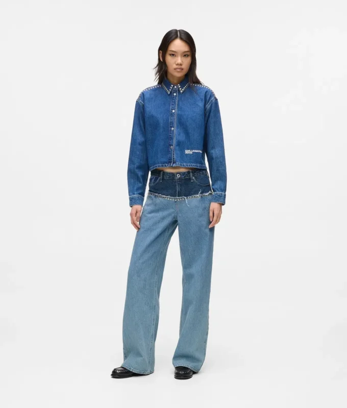 Farveblokerede, afslappede jeans