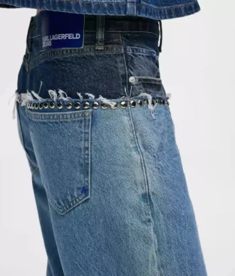 Farveblokerede, afslappede jeans