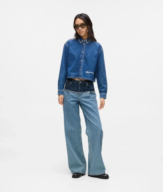 Farveblokerede, afslappede jeans