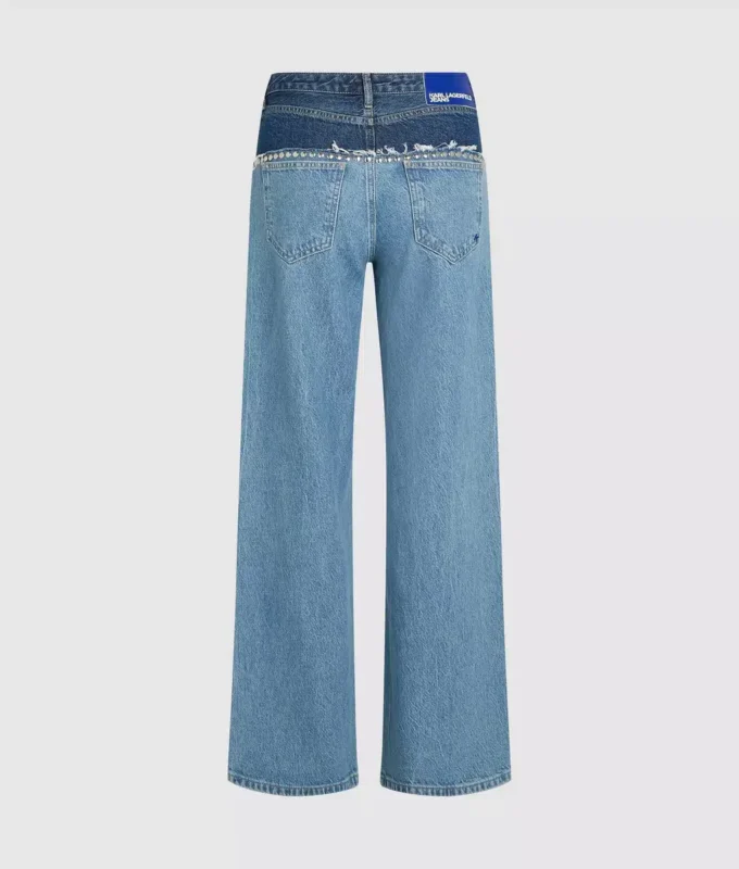 Farveblokerede, afslappede jeans