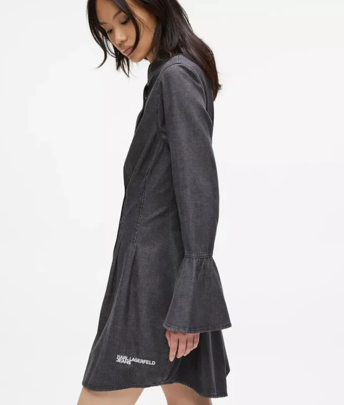 Flared denimkjole
