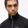 Fleece-sweatshirt med halv lynlås