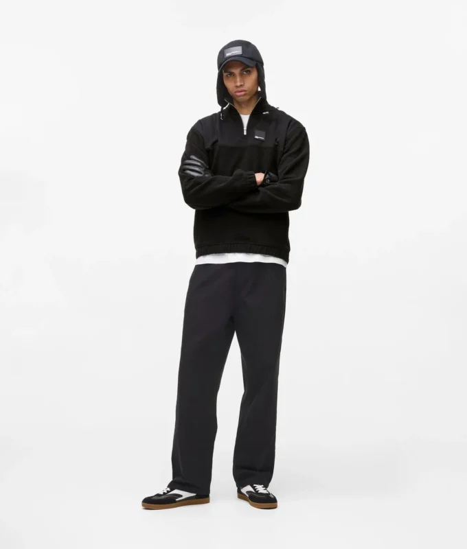 Fleece-sweatshirt med halv lynlås