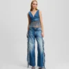 FRINGED RELAXED JEANS