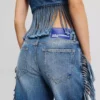 FRINGED RELAXED JEANS