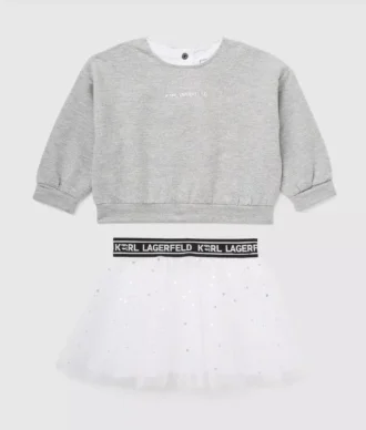 Gavesæt med baby-sweatshirt og nederdel