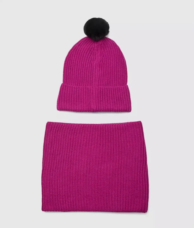 Gavesæt med hue og snood til piger