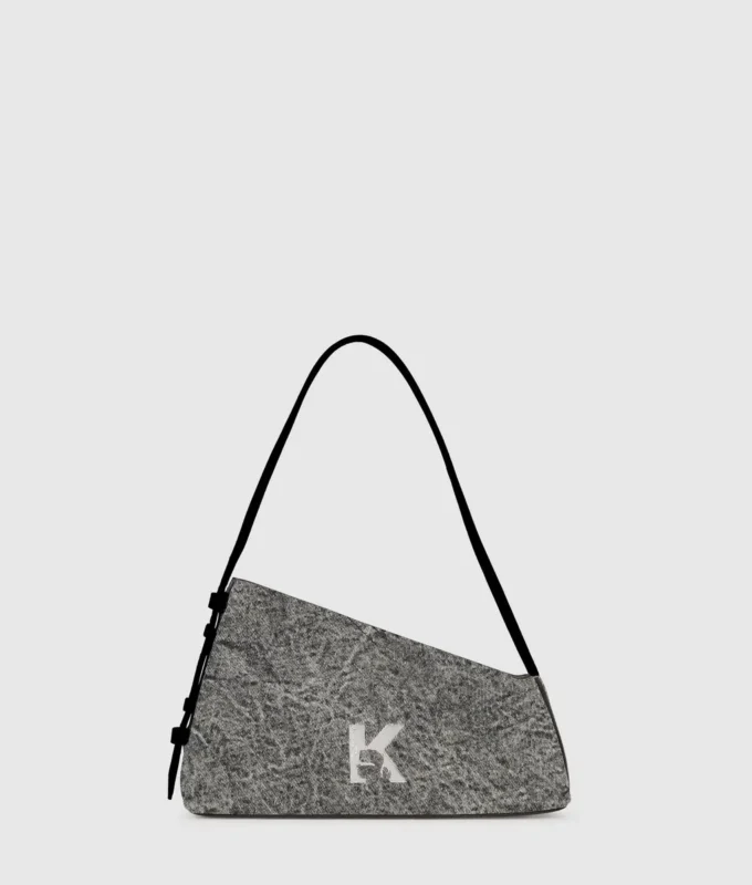 Geo denim skuldertaske