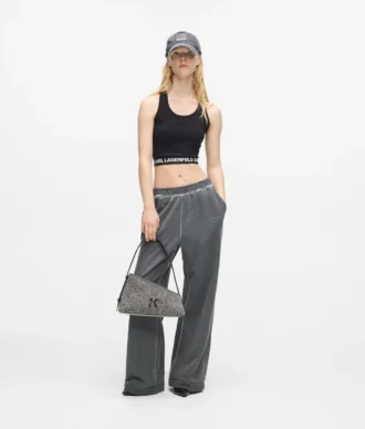 Geo denim skuldertaske