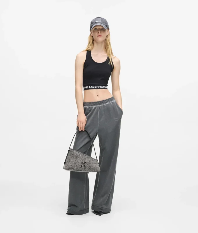 Geo denim skuldertaske