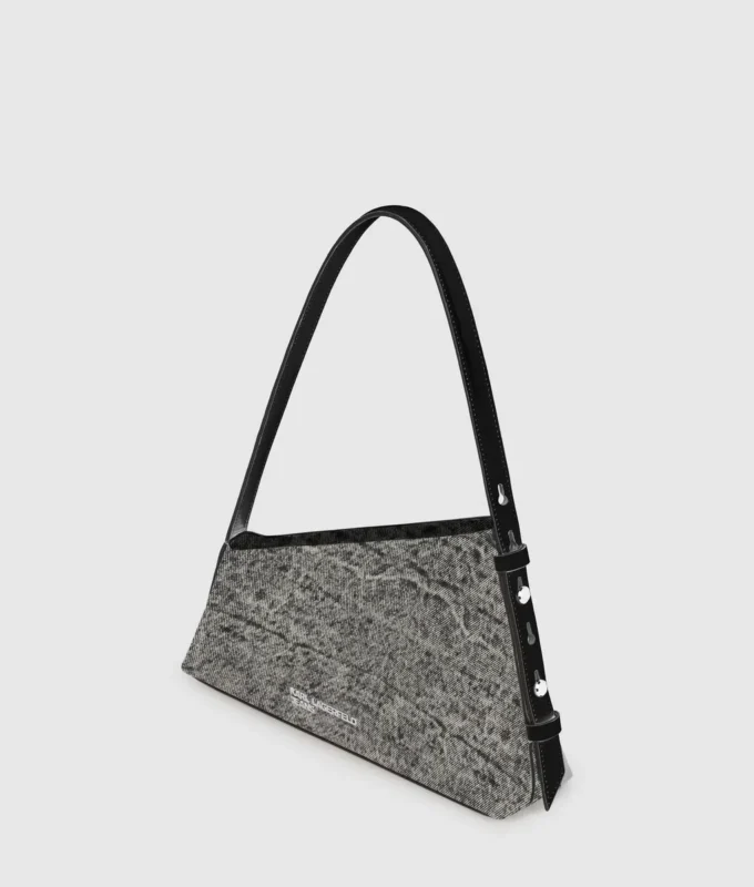 Geo denim skuldertaske