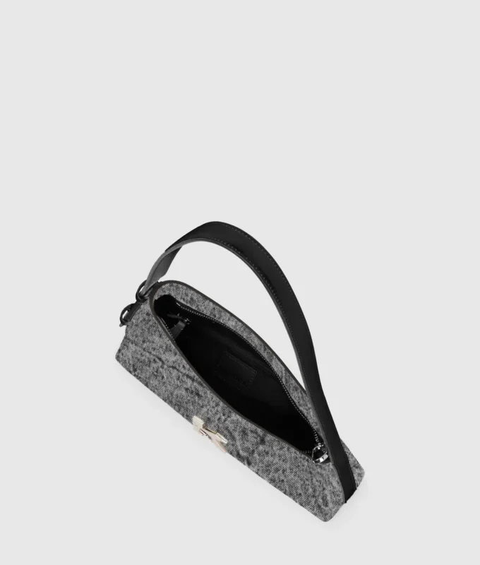 Geo denim skuldertaske