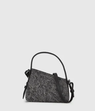 Geo mini crossbody-taske i denim