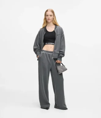 Geo mini crossbody-taske i denim