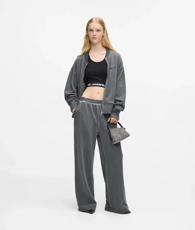 Geo mini crossbody-taske i denim