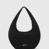 Glansfuld nylon hobo-taske