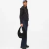 Glansfuld nylon hobo-taske