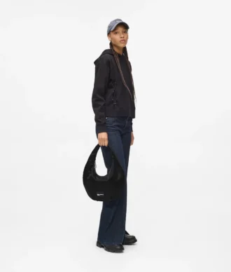 Glansfuld nylon hobo-taske