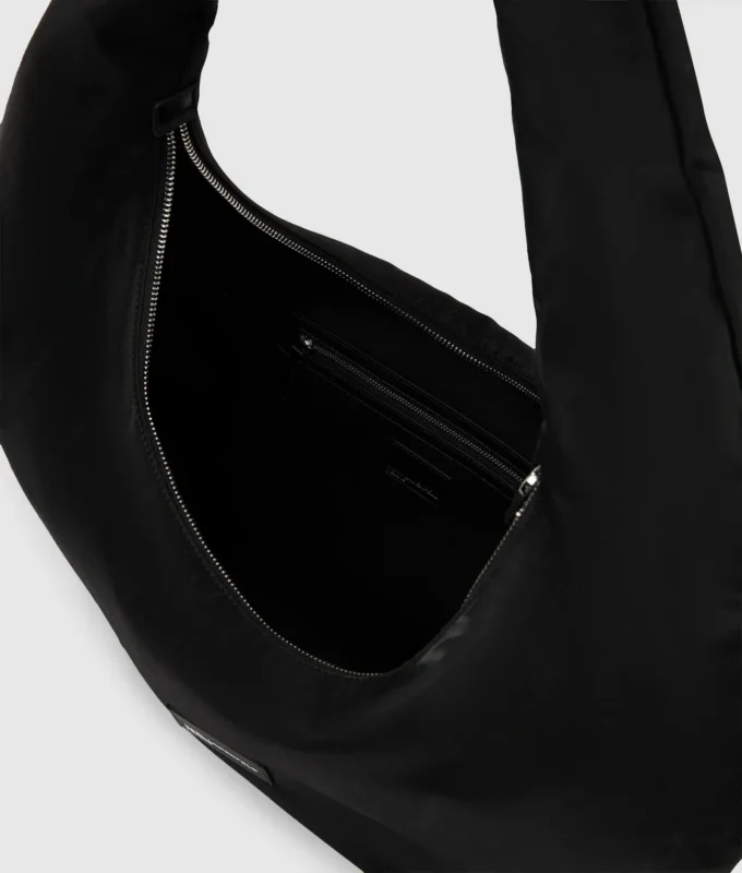 Glansfuld nylon hobo-taske