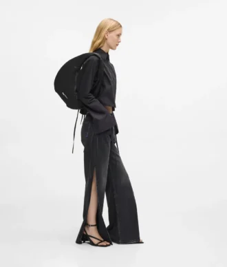 Glansfuld nylon skuldertaske