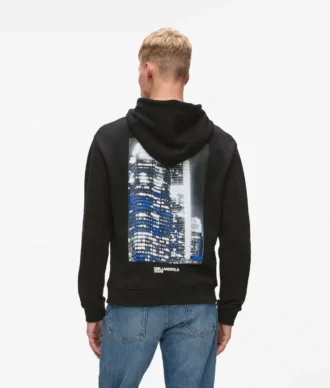 Hættetrøje med bymotiv