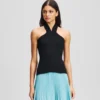 HALTERNECK STRIKKET TOP