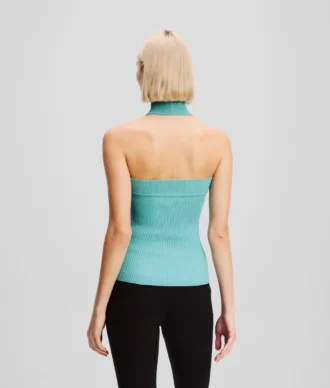 HALTERNECK STRIKKET TOP