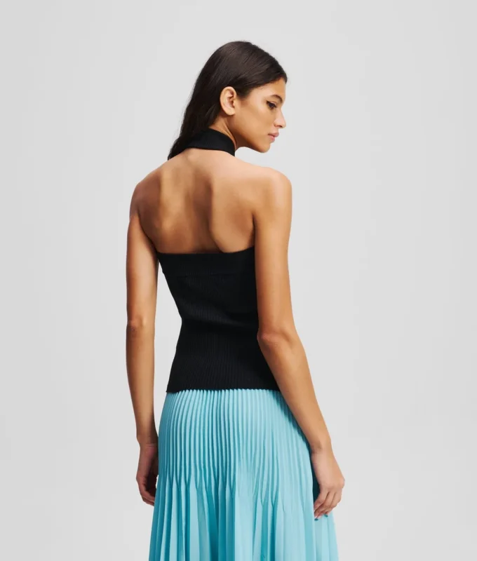 HALTERNECK STRIKKET TOP
