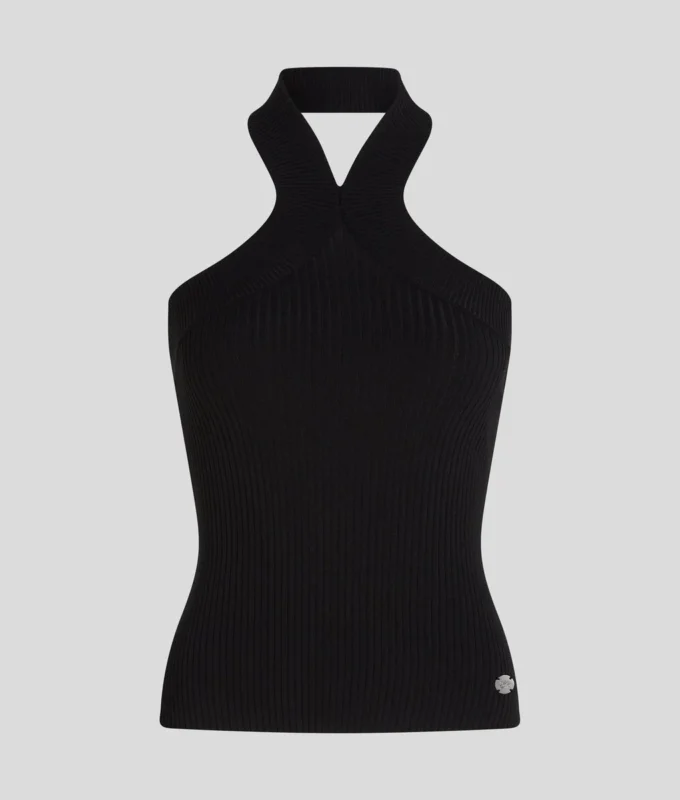 HALTERNECK STRIKKET TOP