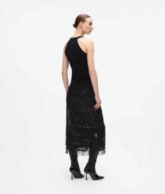 Halterneck-top med rhinestones
