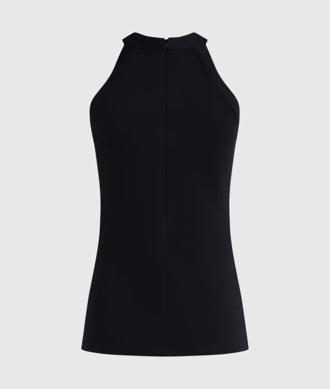 Halterneck-top med rhinestones