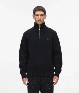 Halvzip-rullekravesweater
