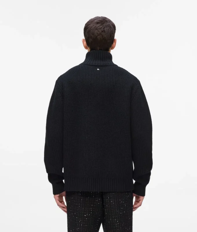 Halvzip-rullekravesweater
