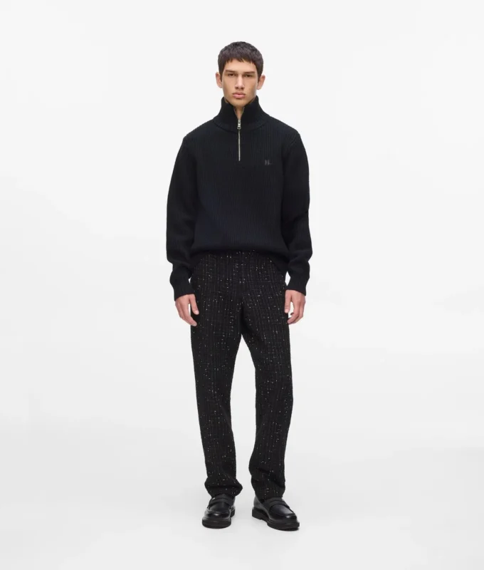 Halvzip-rullekravesweater
