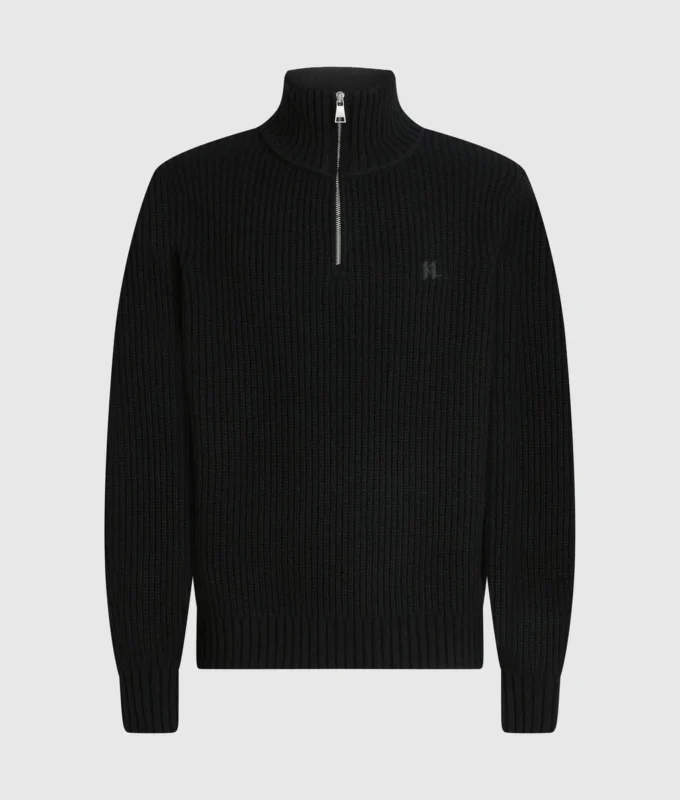 Halvzip-rullekravesweater