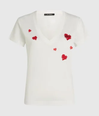 Hjerter V-hals T-shirt