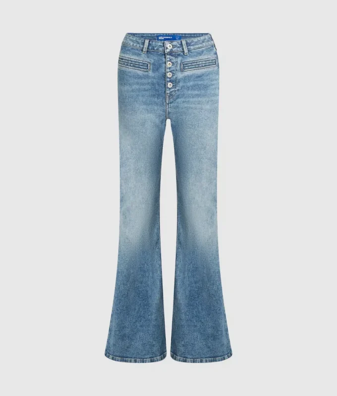 Højtaljede jeans med udsvungne ben
