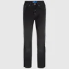Højtaljede, lige jeans med splitben