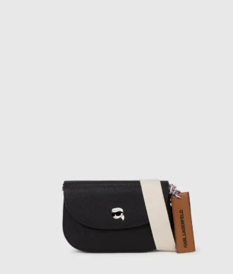Ikon crossbody-taske i pebble-læder
