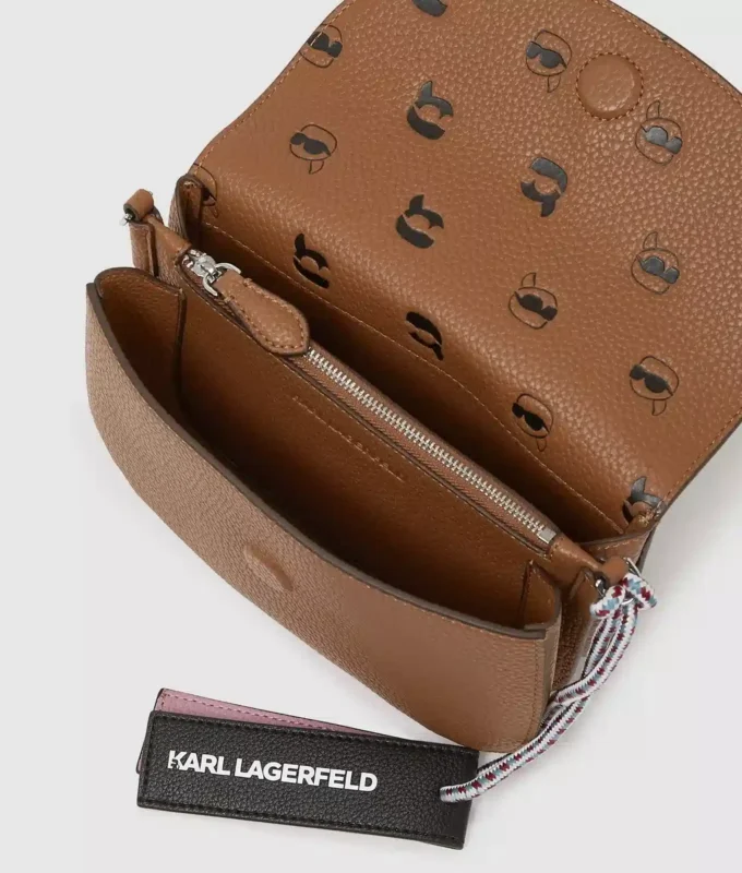 Ikon crossbody-taske i pebble-læder