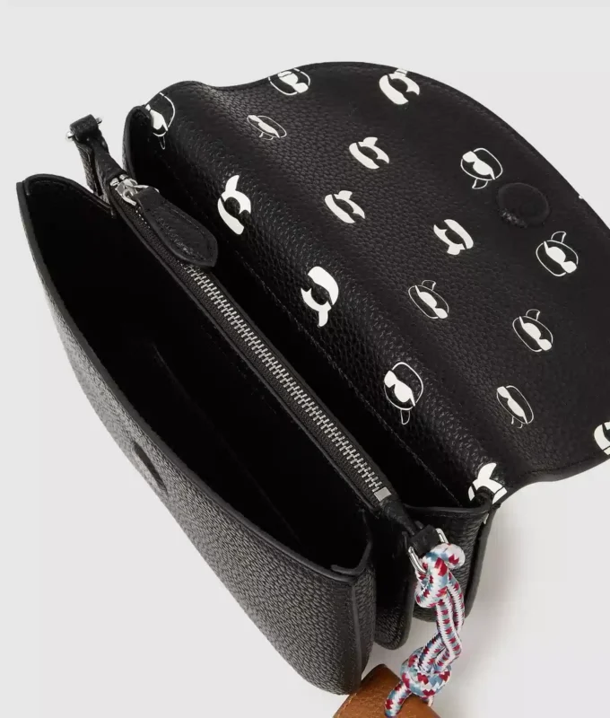 Ikon crossbody-taske i pebble-læder