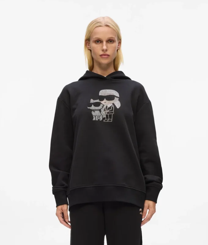 Ikon-hoodie med rhinestones
