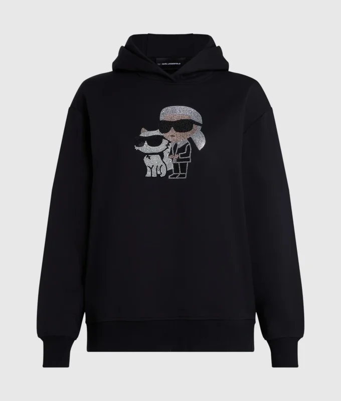Ikon-hoodie med rhinestones