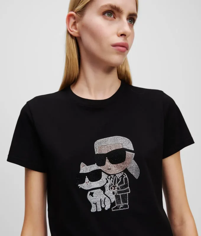 IKON KARL & CHOUPETTE RHINESTONE T-SHIRT