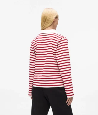 Ikon stribet langærmet poloshirt