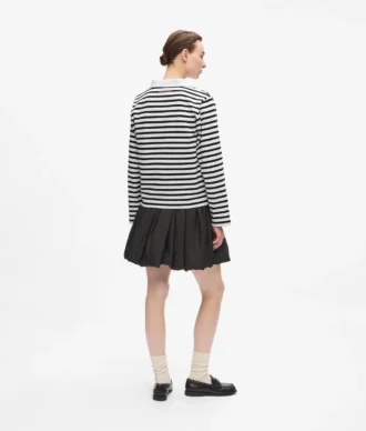 Ikon stribet langærmet poloshirt