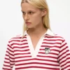 Ikon stribet langærmet poloshirt